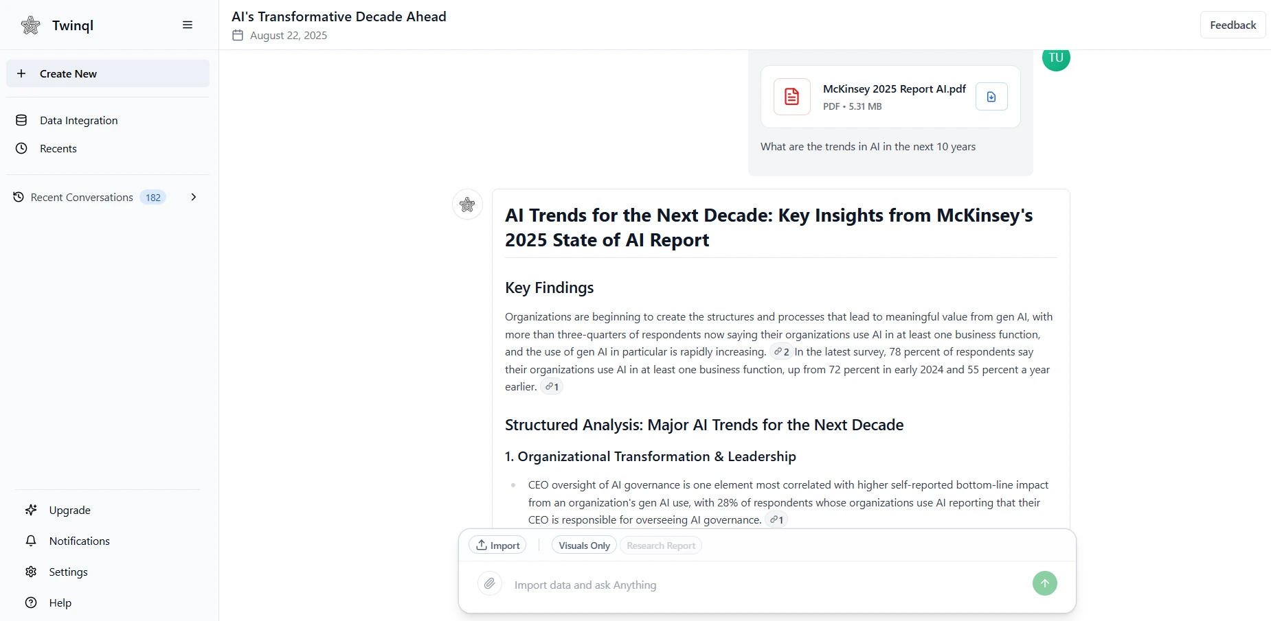 Research AI Dashboard Preview